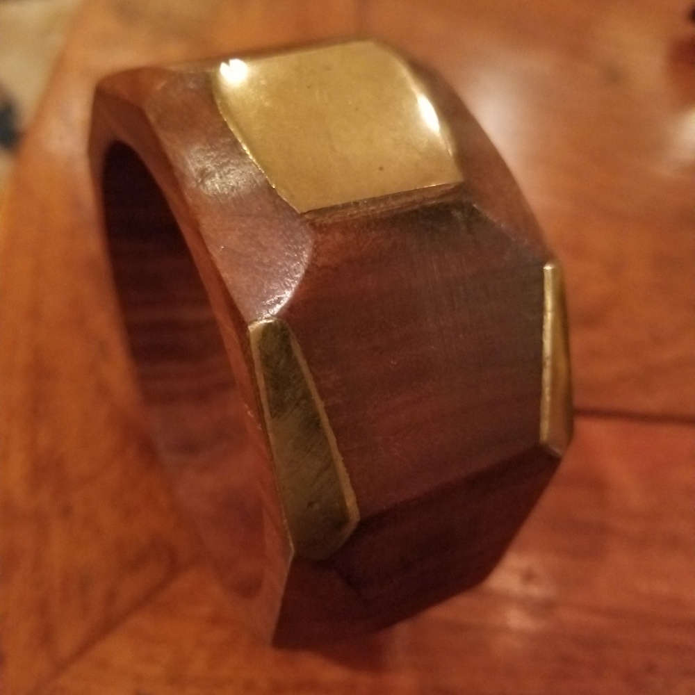 beautiful wood and metal wude bangle